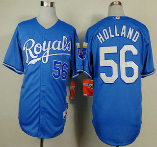 Kansas City Royals #56 Greg Holland Light Blue Jersey