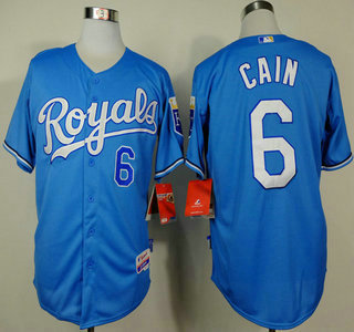 Kansas City Royals #6 Lorenzo Cain Light Blue Jersey