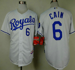 Kansas City Royals #6 Lorenzo Cain White Jersey
