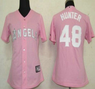 LA Angels of Anaheim #48 Hunter Pink Womens Jersey