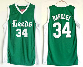 Leeds #34 Charles Barkley High School Basketball Throwback Green Stitched Jersey