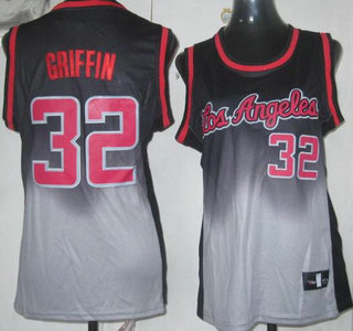 Los Angeles Clippers #32 Blake Griffin Black With Grey Revolution 30 Swingman Womens Jersey