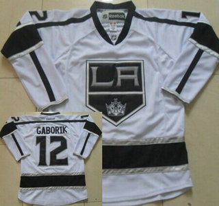 Los Angeles Kings #12 Marian Gaborik White Jersey