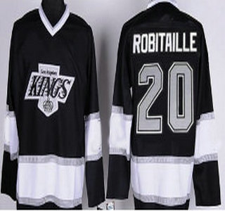 Los Angeles Kings #20 Luc Robitaille Black Throwback CCM Jersey