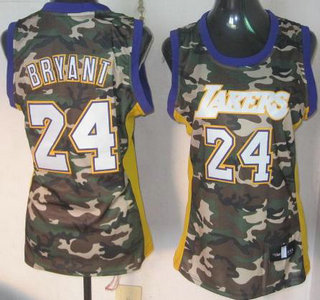 Los Angeles Lakers #24 Kobe Bryant Camo Revolution 30 Swingman Womens NBA Jerseys