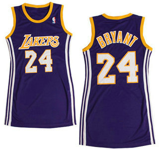 Los Angeles Lakers #24 Kobe Bryant Purple Revolution 30 Swingman Womens Dress