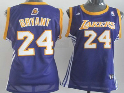 Los Angeles Lakers 24 Kobe Bryant Revolution 30 Swingman Purple Womens Jersey