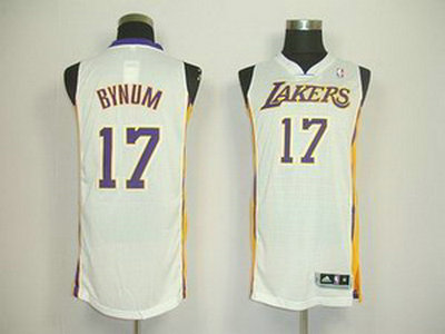 Los Angeles Lakers 17 Andrew Bynum white Revolution 30 Jersey