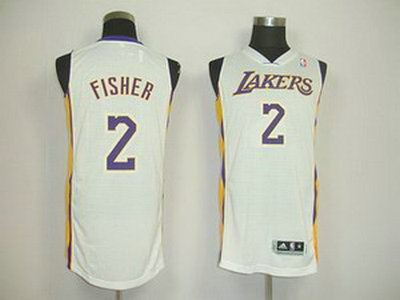 Los Angeles Lakers 2 Derek Fisher white Revolution 30 Jersey