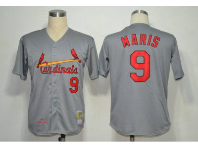 St. Louis Cardinals 9 Roger Maris grey Throwback Jersey