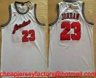 Men's #23 Michael Jordan White Swingman Commemorative Basketball Jersey