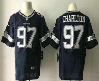 Men's 2017 NFL Draft Dallas Cowboys #97 Taco Charlton Navy Blue Team Color Stitched NFL Nike Elite Jersey