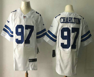 Men's 2017 NFL Draft Dallas Cowboys #97 Taco Charlton White Road Stitched NFL Nike Elite Jersey
