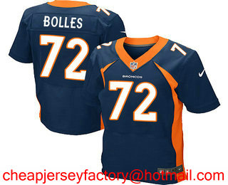 Men's 2017 NFL Draft Denver Broncos #72 Garett Bolles Navy Blue Alternate Stitched NFL Nike Elite Jersey