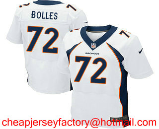 Men's 2017 NFL Draft Denver Broncos #72 Garett Bolles White Road Stitched NFL Nike Elite Jersey