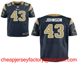 Men's 2017 NFL Draft Los Angeles Rams #43 John Johnson Navy Blue Team Color Stitched NFL Nike Elite Jersey