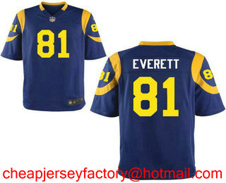 Men's 2017 NFL Draft Los Angeles Rams #81 Gerald Everett Royal Blue Alternate Stitched NFL Nike Elite Jersey
