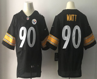 Men's 2017 NFL Draft Pittsburgh Steelers #90 T. J. Watt Black Team Color Stitched NFL Nike Elite Jersey