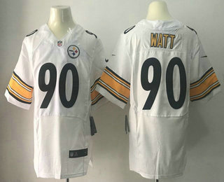 Men's 2017 NFL Draft Pittsburgh Steelers #90 T. J. Watt White Road Stitched NFL Nike Elite Jersey