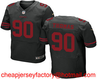 Men's 2017 NFL Draft San Francisco 49ers #90 Solomon Thomas Black Alternate Stitched NFL Nike Elite Jersey