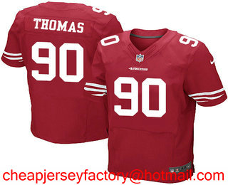 Men's 2017 NFL Draft San Francisco 49ers #90 Solomon Thomas Scarlet Red Team Color Stitched NFL Nike Elite Jersey