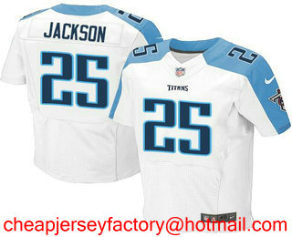 Men's 2017 NFL Draft Tennessee Titans #25 Adoree Jackson White Road Stitched NFL Nike Elite Jersey