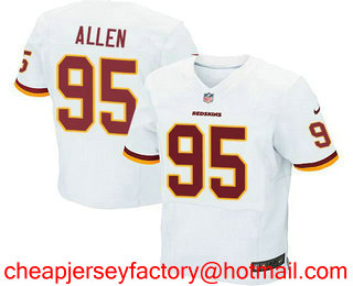 Men's 2017 NFL Draft Washington Redskins #95 Jonathan Allen White Road Stitched NFL Nike Elite Jersey