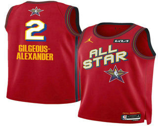 Men's 2025 All Star #2 Shai Gilgeous-Alexander Red Red Heat Press Jersey