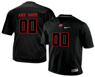 Men's Alabama Crimson Tide Customized College Football Limited Jerseys - Blackout