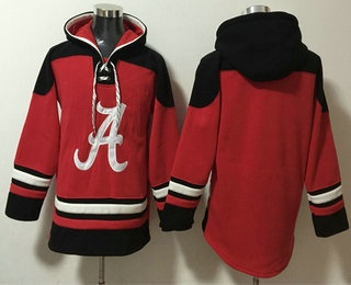 Men's Alabama Crimson Tide Red Lace Up Pullover Hoodie