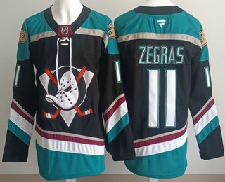 Men's Anaheim Ducks #11 Trevor Zegras Black Authentic Jersey