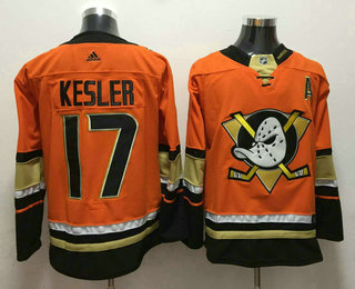 Men's Anaheim Ducks #17 Ryan Kesler Orange With A Patch 2017-2018 Hockey Stitched NHL Jersey