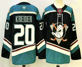 Men's Anaheim Ducks #20 Chris Kreider Black Authentic Jersey