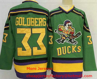 Men's Anaheim Ducks #33 Grey Goldberg Green Throwback Stitched Jersey