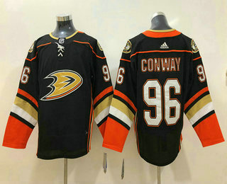 Men's Anaheim Ducks #96 Charlie Conway Black 2017-2018 Hockey Stitched NHL Jersey