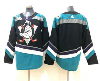 Men's Anaheim Ducks Blank Black With Teal Green 2019 Hockey Stitched NHL Jersey