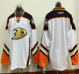 Men's Anaheim Ducks Blank White Away Jersey