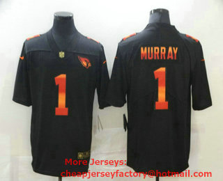 Men's Arizona Cardinals #1 Kyler Murray Black Red Orange Stripe Vapor Limited Nike NFL Jersey