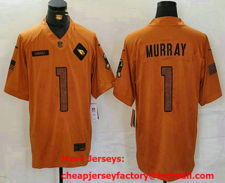 Men's Arizona Cardinals #1 Kyler Murray Brown 2023 Salute To Service Limited Stitched Jersey