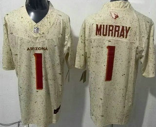Men's Arizona Cardinals #1 Kyler Murray Limited Cream Rivalries FUSE Vapor Jersey