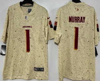 Men's Arizona Cardinals #1 Kyler Murray Limited Cream Rivalries Vapor Jersey