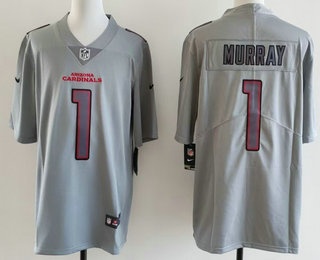 Men's Arizona Cardinals #1 Kyler Murray Limited Grey Fashion Vapor Jersey