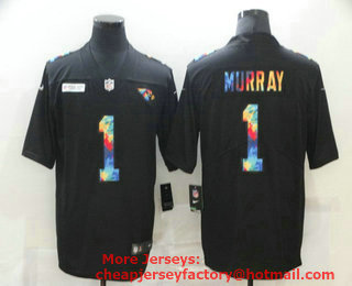 Men's Arizona Cardinals #1 Kyler Murray Multi-Color Black 2020 NFL Crucial Catch Vapor Untouchable Nike Limited Jersey