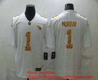 Men's Arizona Cardinals #1 Kyler Murray White 2020 Nike Flocked Leopard Print Vapor Limited NFL Jersey