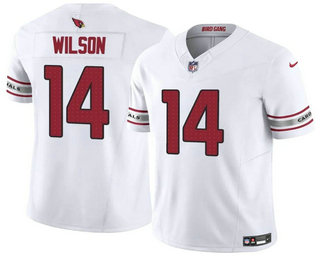 Men's Arizona Cardinals #14 Michael Wilson Limited White FUSE Vapor Jersey