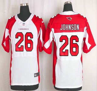 Men's Arizona Cardinals #26 Rashad Johnson White Road NFL Nike Elite Jersey