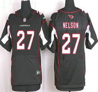 Men's Arizona Cardinals #27 Robert Nelson Black Alternate NFL Nike Elite Jersey