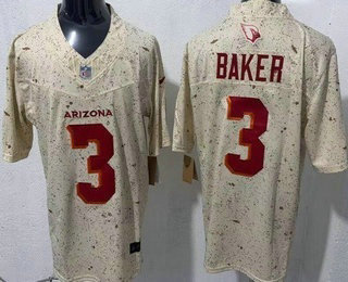Men's Arizona Cardinals #3 Budda Baker Limited Cream Rivalries FUSE Vapor Jersey