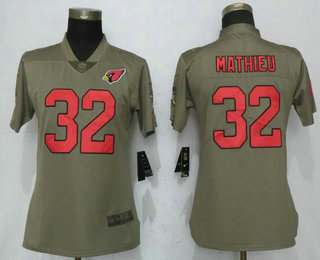 Men's Arizona Cardinals #32 Tyrann Mathieu Olive 2017 Salute To Service Stitched NFL Nike Limited Jersey
