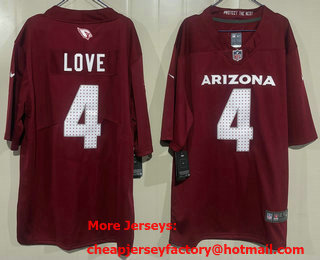 Men's Arizona Cardinals #4 Jeremiyah Love Limited Red Vapor Jersey